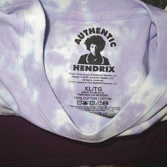 Jimi Hendrix Experience Tour T-Shirt Size L Black Light 2 Sided Crop Psychedelic - Picture 9 of 9